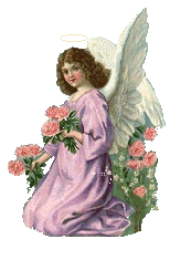 angel holding roses